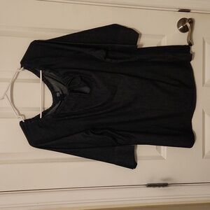 Lane Bryant Venezia 14/16 3/4 sleeve chambray shirt